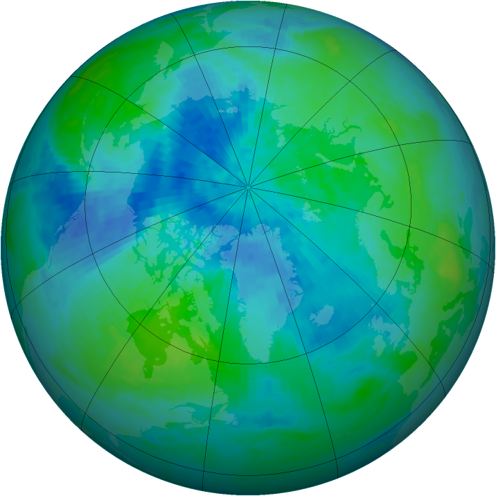 Arctic ozone map for 06 September 1993